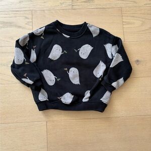 Gap toddler black ghost print sweatshirt, size 3Y